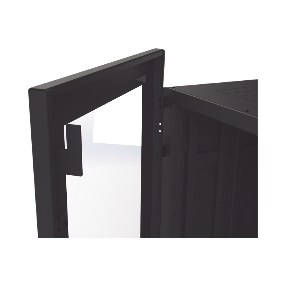 Gabinete Profesional para Telecomunicaciones de 45UR, 1200 mm Profundidad, Incluye 2 Organizadores Verticales de 45 Unidades de Rack, Se envía el Gabinete Armado.