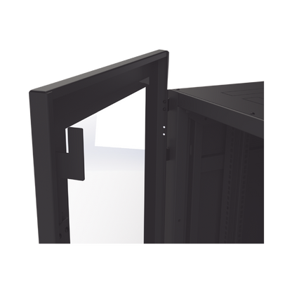 Gabinete Profesional para Telecomunicaciones de 45UR, 1200 mm Profundidad, Incluye 2 Organizadores Verticales de 45 Unidades de Rack, Se envía el Gabinete Armado.