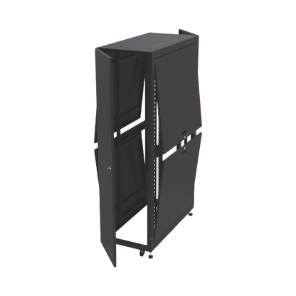 Gabinete Profesional para Telecomunicaciones de 45UR, 1200 mm Profundidad, Incluye 2 Organizadores Verticales de 45 Unidades de Rack, Se envía el Gabinete Armado.