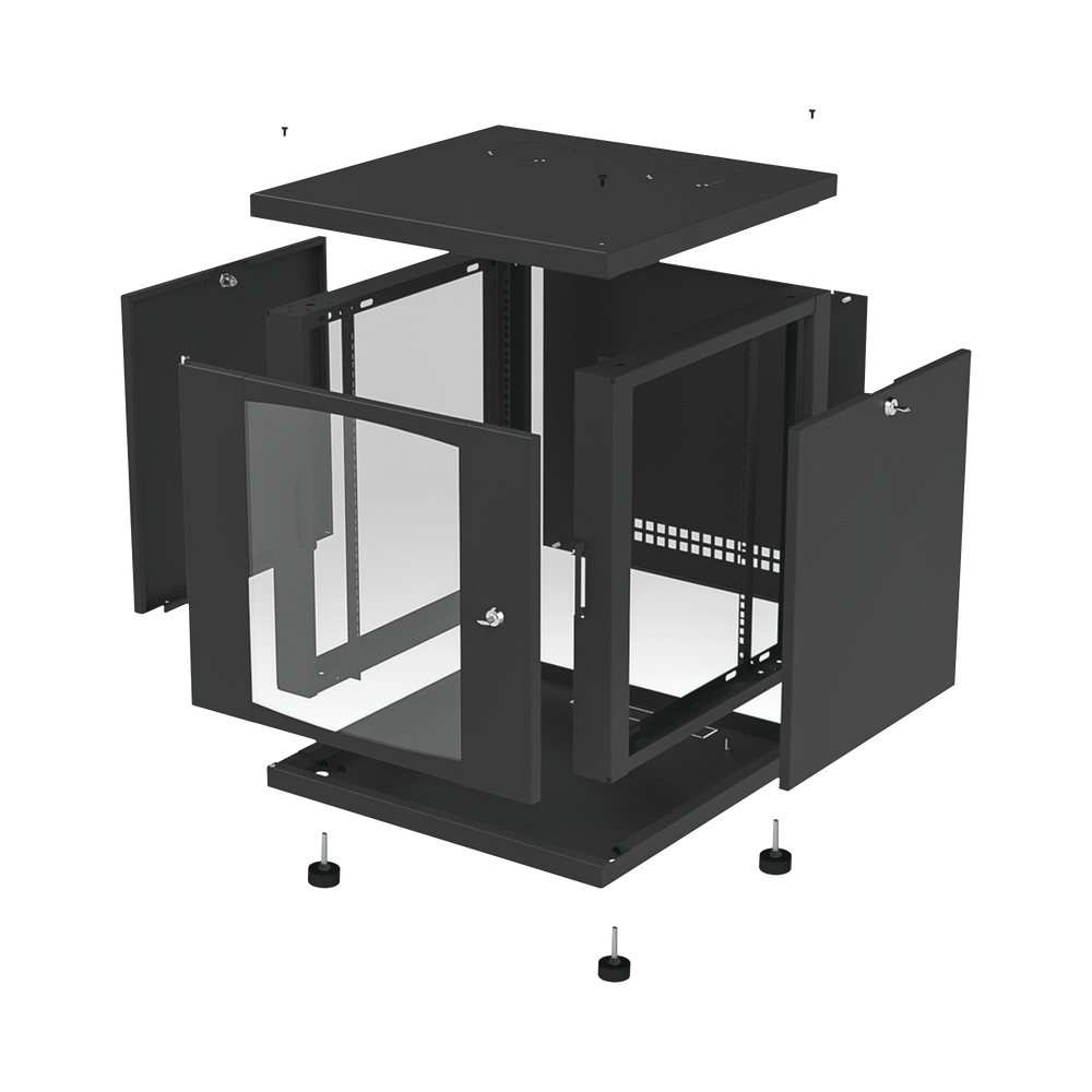 Gabinete Profesional para Telecomunicaciones de 12UR, 638 mm Profundidad.