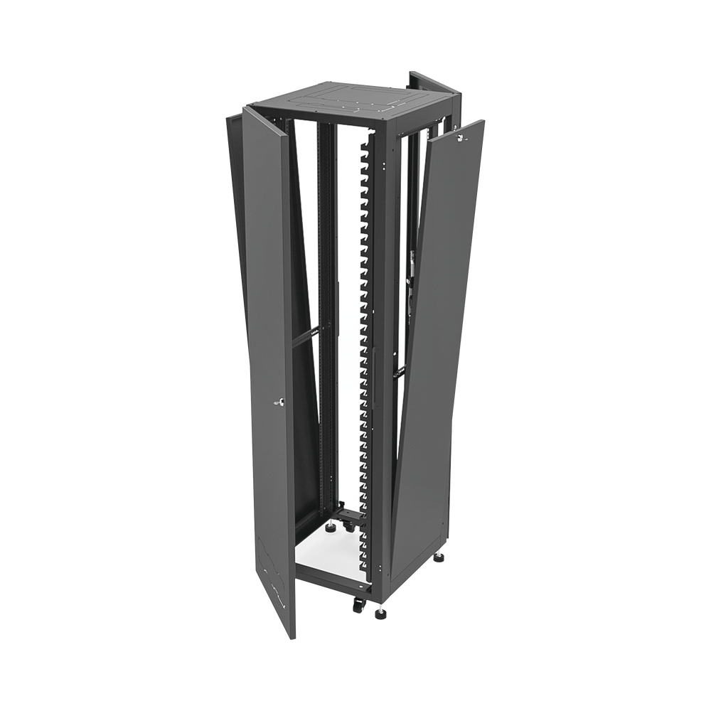 Gabinete para Telecomunicaciones Rack Estándar de 19", 42UR, 600 mm Ancho x 600 mm Profundidad. Fabricado en Acero, Se envía el Gabinete Armado.