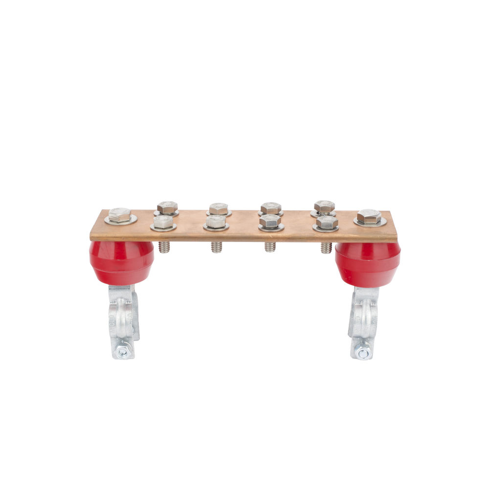 Barra Unión Torre 1000A / Cobre 100% / Compatible STZ30-45 / Aisladores Rojos / EIA-TIA-BICSI / TMGB-TGB
