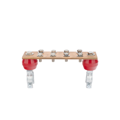 Barra Unión Torre 1000A / Cobre 100% / Compatible STZ30-45 / Aisladores Rojos / EIA-TIA-BICSI / TMGB-TGB