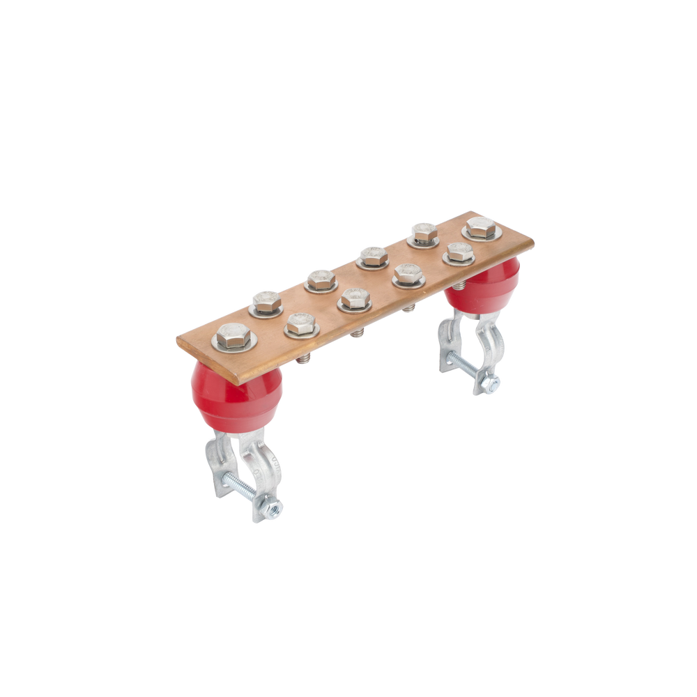 Barra Unión Torre 1000A / Cobre 100% / Compatible STZ30-45 / Aisladores Rojos / EIA-TIA-BICSI / TMGB-TGB