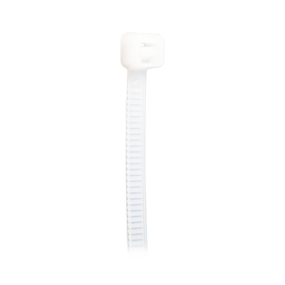 Cincho de plástico, Color Natural, 4.8 x 370 mm, Ideal para sujeción de cables (Bolsa con 100 piezas)