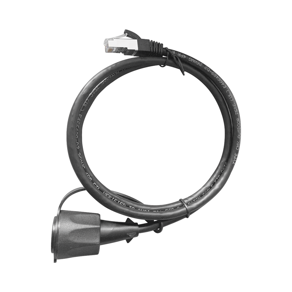 Cable de Parcheo Industrial Cat6 Blindado (FTP) con protección contra agua (IP67) en un extremo, 1 metro