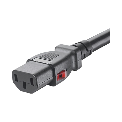 Cable de Alimentación Eléctrica Con Bloqueo de Seguridad, de IEC C14 a IEC C13, 1.2 Metros de Largo, Color Negro, Paquete de 10 Piezas