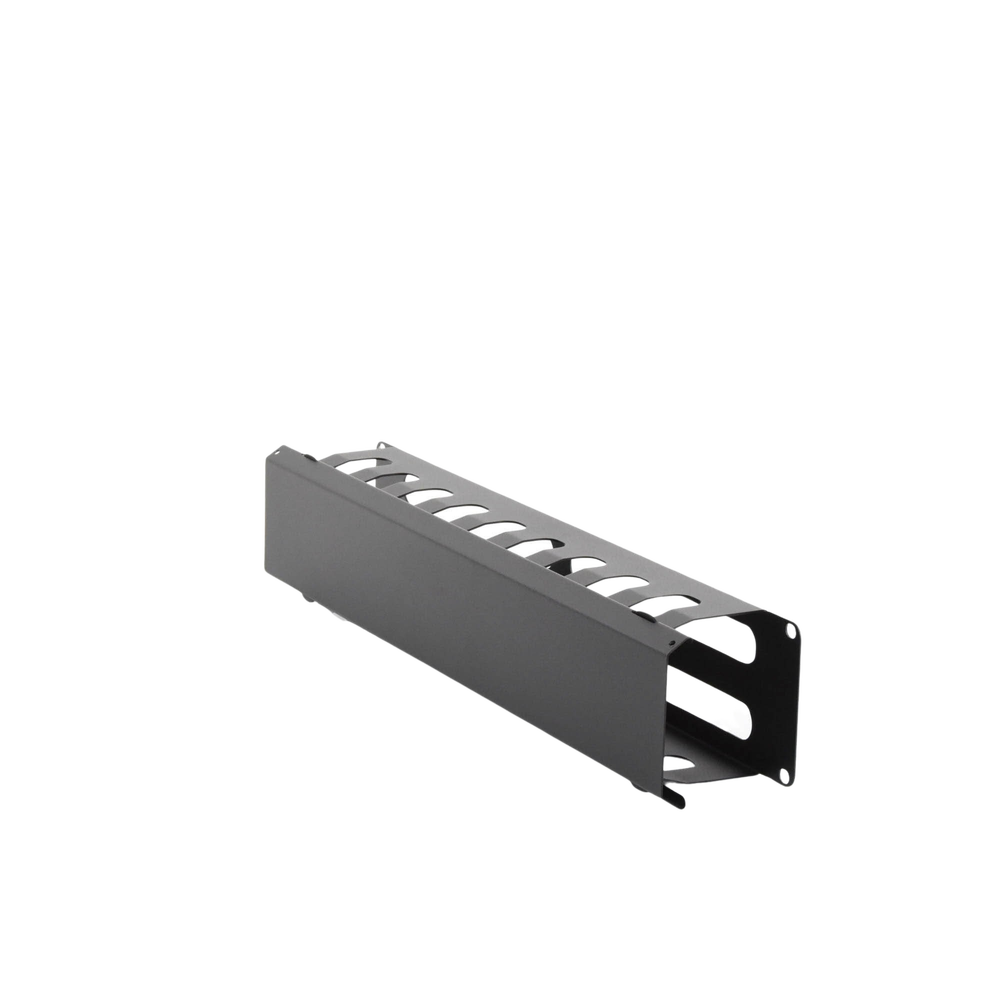 Organizador de Cables Horizontal de 2U para Rack de 19" con Cubierta Metálica