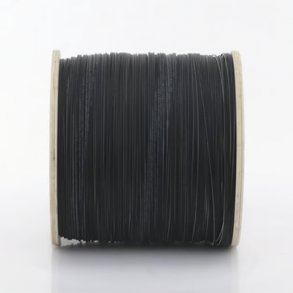 Carrete de 2 Kilómetros de Fibra Óptica Drop Plana, Interior/Exterior G.657A2 Monomodo de 1 Hilo (Unifibra), Dieléctrica, Forro Negro, Compatible con Conectores FASC, FASCUP, FASCLC