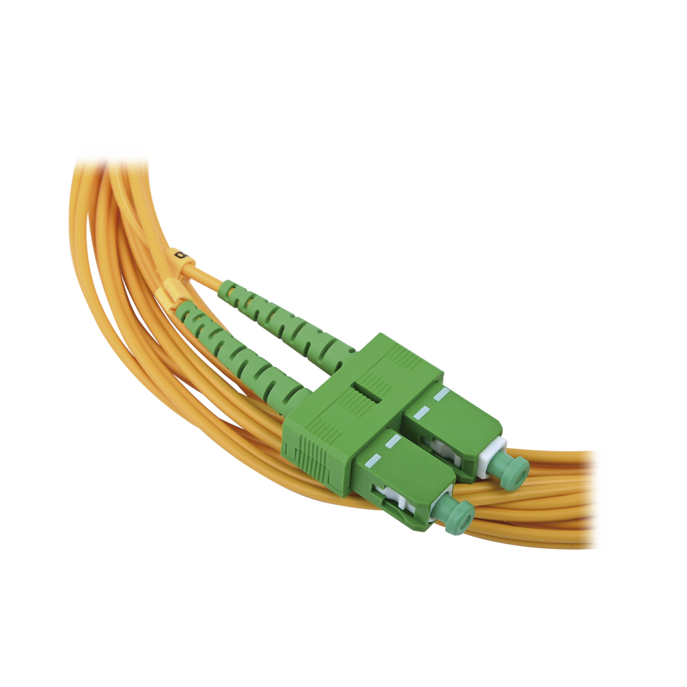 Jumper de Fibra Óptica Monomodo 9/125 LC/UPC-SC/APC, PVC, 2.0 mm, Dúplex, Amarillo, 3 Metros (9.84 Pies)