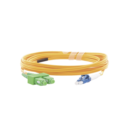 Jumper de Fibra Óptica Monomodo 9/125 LC/UPC-SC/APC, PVC, 2.0 mm, Dúplex, Amarillo, 3 Metros (9.84 Pies)
