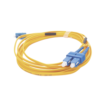 Jumper de Fibra Óptica Monomodo 9/125 LC/UPC-SC/UPC, PVC, 2.0 mm, Dúplex, Amarillo, 3 Metros (9.84 Pies)