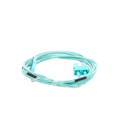 Jumper de Fibra Óptica Multimodo OM3 50/125 LC-SC OFNR (Riser), 2.0 mm, Dúplex, Aqua, 3 metros (9.84 pies)