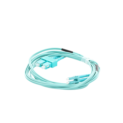 Jumper de Fibra Óptica Multimodo OM3 50/125 LC-SC OFNR (Riser), 2.0 mm, Dúplex, Aqua, 3 metros (9.84 pies)