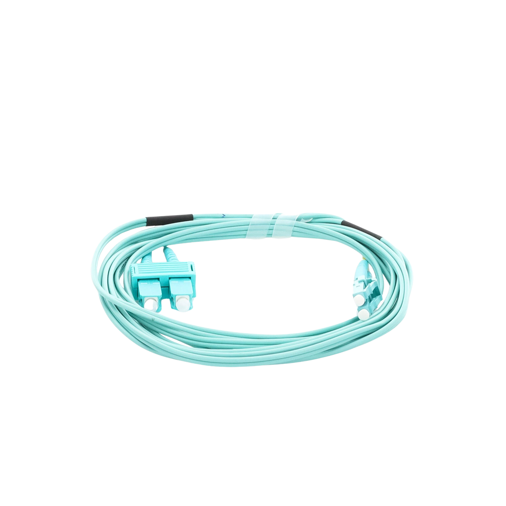 Jumper de Fibra Óptica Multimodo OM3 50/125 LC-SC OFNR (Riser), 2.0 mm, Dúplex, Aqua, 3 metros (9.84 pies)