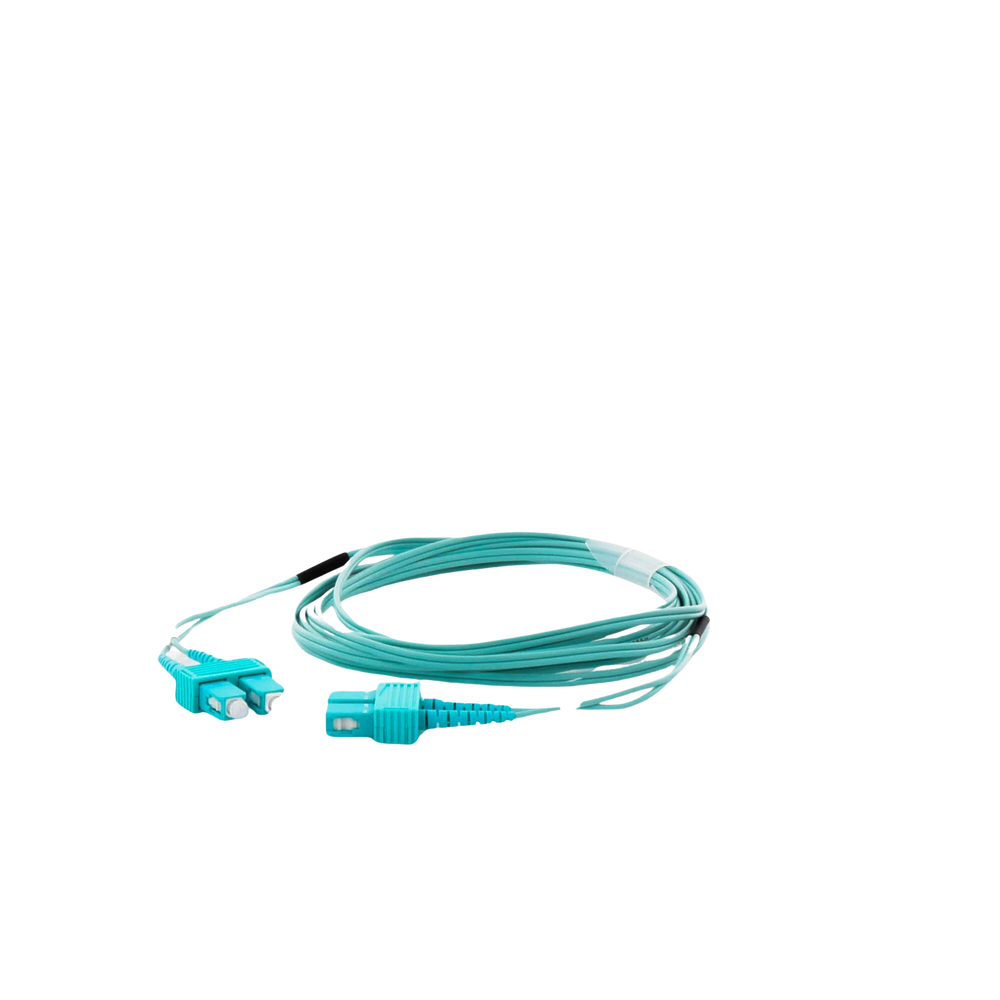 Jumper de Fibra Óptica Multimodo OM3 50/125 SC-SC OFNR (Riser), 2.0 mm, Dúplex, Aqua, 3 Metros (9.84 Pies)