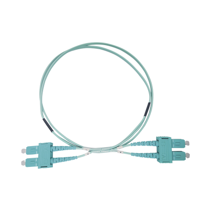 Jumper de Fibra Óptica Multimodo OM3 50/125 SC-SC OFNR (Riser), 2.0 mm, Dúplex, Aqua, 3 Metros (9.84 Pies)