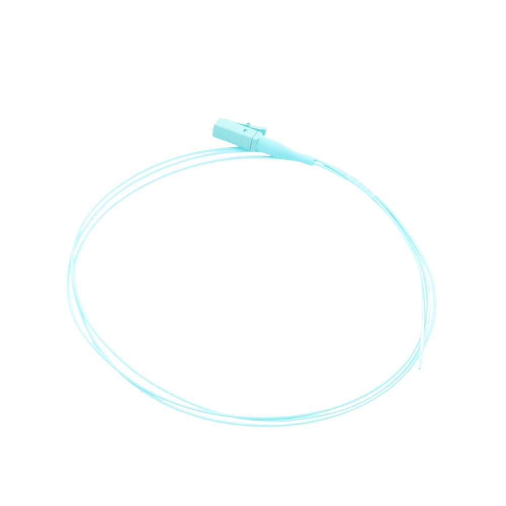 Pigtail de Fibra Óptica Simplex LC, PVC, OM4 50/125, Aqua, 1 Metro (3.28 Pies)