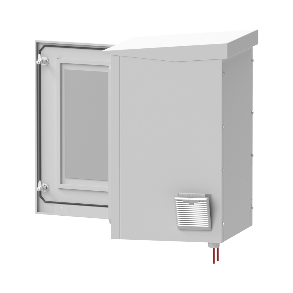 Gabinete de Exterior con Rack de 19" de 24U con Ventiladores y Termostato, Se envía el Gabinete Armado (Montaje a poste o torre se vende por separado).