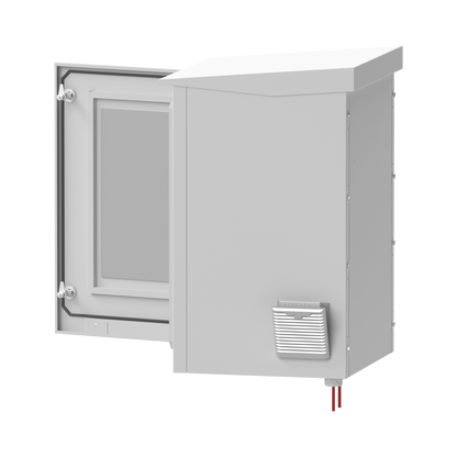 Gabinete de Exterior con Rack de 19" de 24U con Ventiladores y Termostato, Se envía el Gabinete Armado (Montaje a poste o torre se vende por separado).