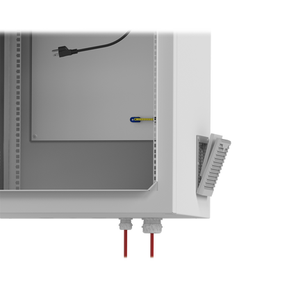Gabinete de Exterior con Rack de 19" de 24U con Ventiladores y Termostato, Se envía el Gabinete Armado (Montaje a poste o torre se vende por separado).