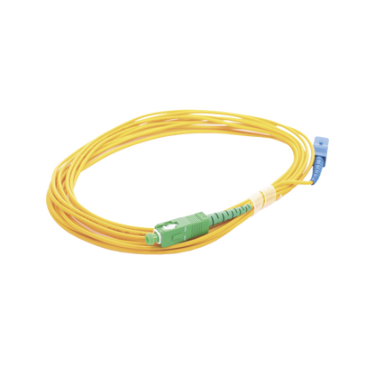 Jumper de Fibra Óptica Monomodo SC/UPC - SC/APC Simplex, Color Amarillo 5 Metros (16.40 Pies)