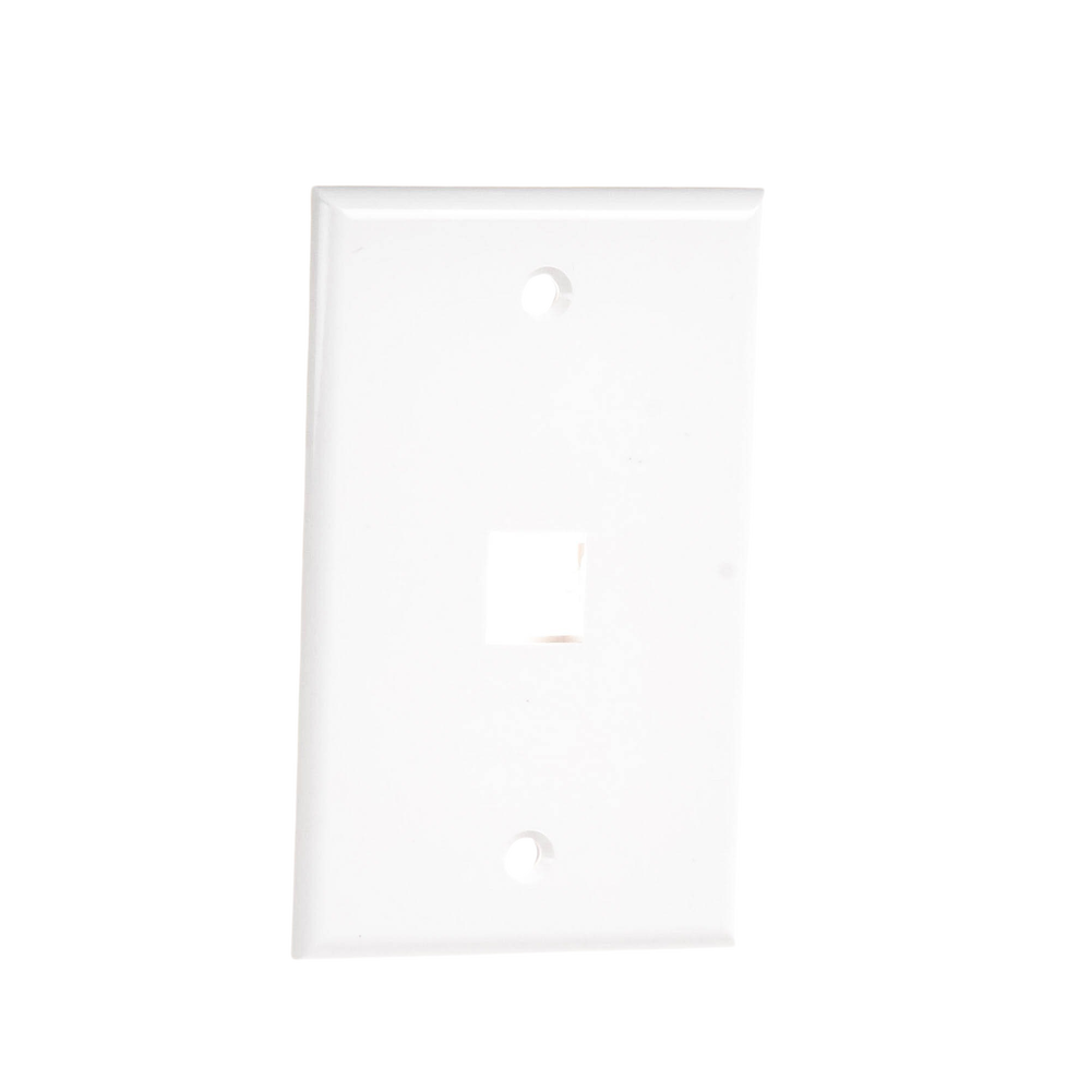 Placa de Pared de 1 Puerto, Keystone, Color Blanco