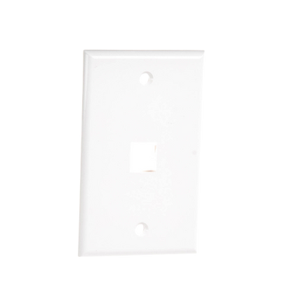 Placa de Pared de 1 Puerto, Keystone, Color Blanco