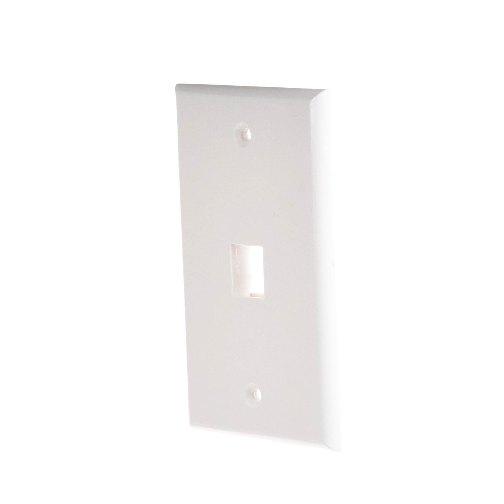 Placa de Pared de 1 Puerto, Keystone, Color Blanco