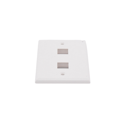 Placa de Pared de 2 Puertos, Keystone, Color Blanco