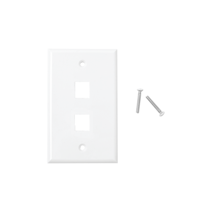 Placa de Pared de 2 Puertos, Keystone, Color Blanco