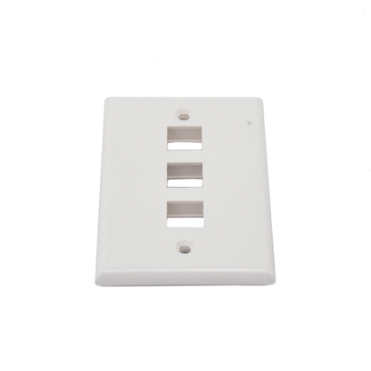 Placa de Pared de 3 Puertos, Keystone, Color Blanco