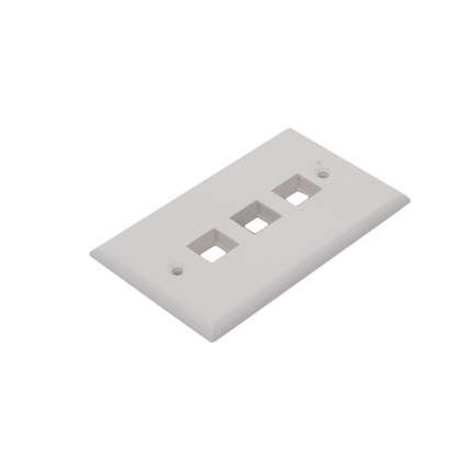 Placa de Pared de 3 Puertos, Keystone, Color Blanco