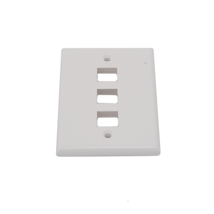 Placa de Pared de 3 Puertos, Keystone, Color Blanco