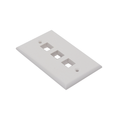 Placa de Pared de 3 Puertos, Keystone, Color Blanco