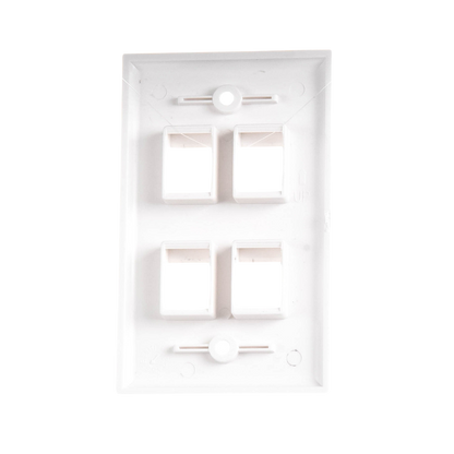 Placa de Pared de 4 Puertos, Keystone, Color Blanco