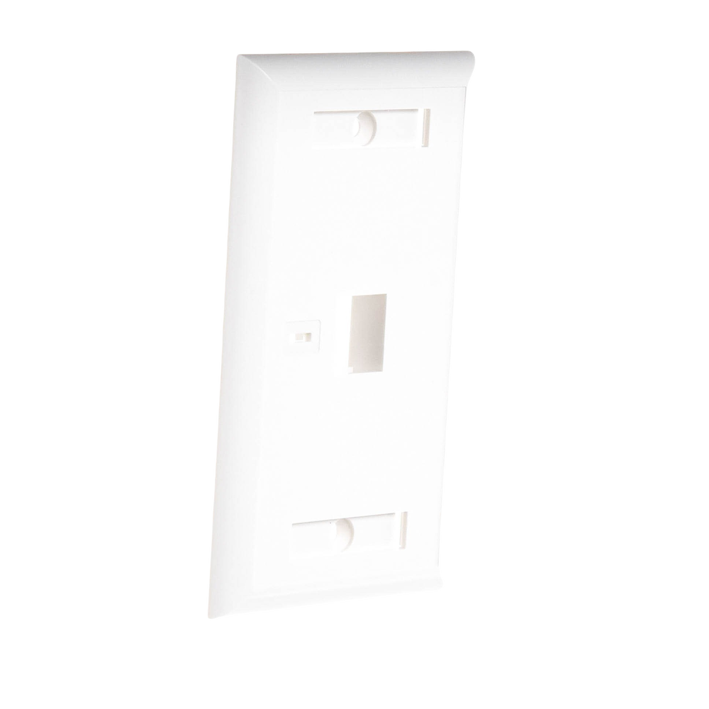 Placa de Pared de 1 Puerto, Keystone, con Espacio para Etiqueta, Color Blanco