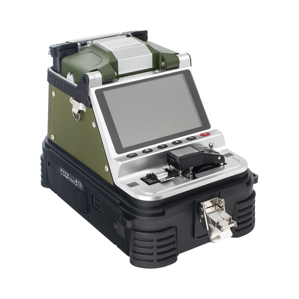 Fusionadora de Fibra Óptica Multimodo y Monomodo / 6 Motores / Alineación por Núcleo / OPM + VFL / Cleaver Eléctrico de un Solo Paso / Capacitación Remota Gratuita