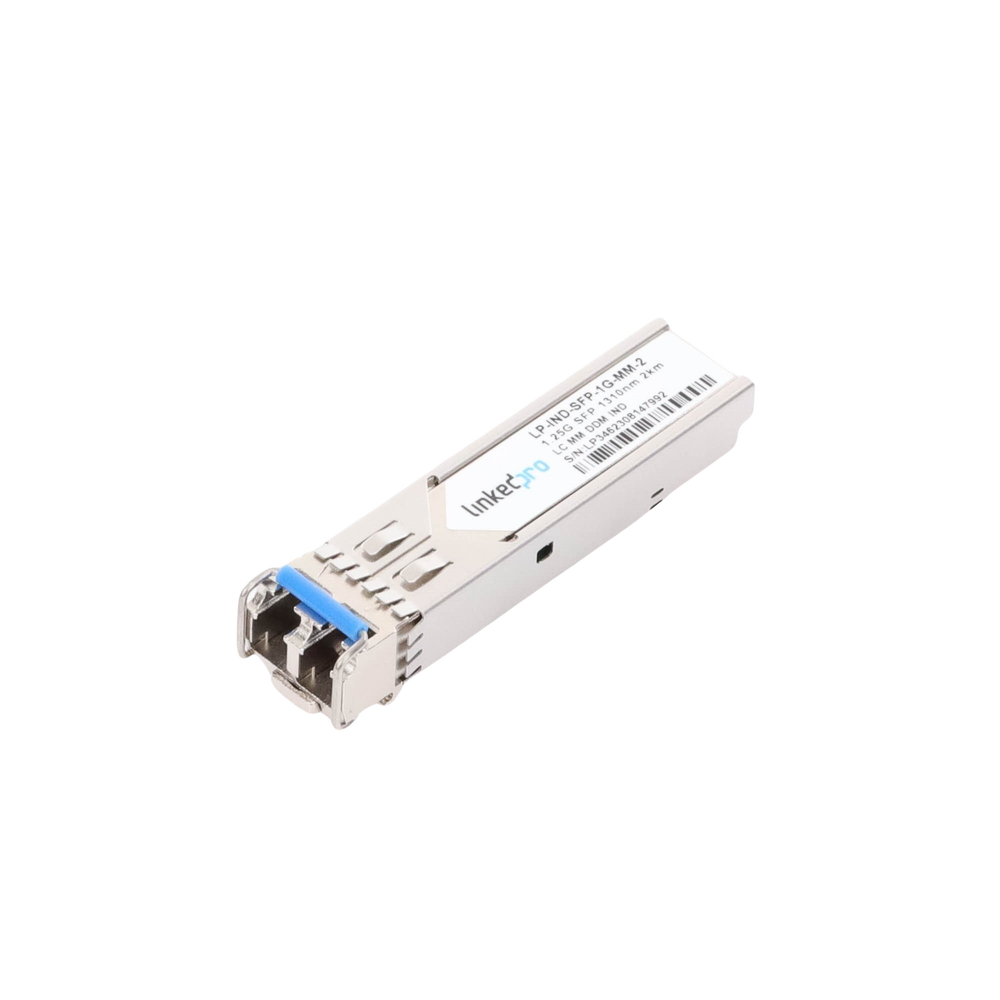 Transceptor Óptico Industrial SFP (Mini-Gbic) / Multimodo 1310 nm / 1.25 Gbps / 1000BASE-SX / Conectores LC/UPC Dúplex / DDM / Hasta 2 km