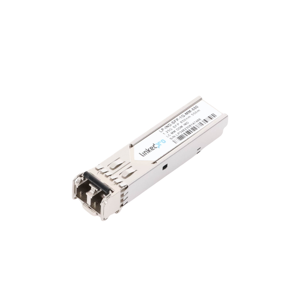 Transceptor Óptico Industrial SFP (Mini-Gbic) / Multimodo 850 nm / 1.25 Gbps / 1000BASE-SX / Conectores LC/UPC Dúplex / DDM / Hasta 550 m