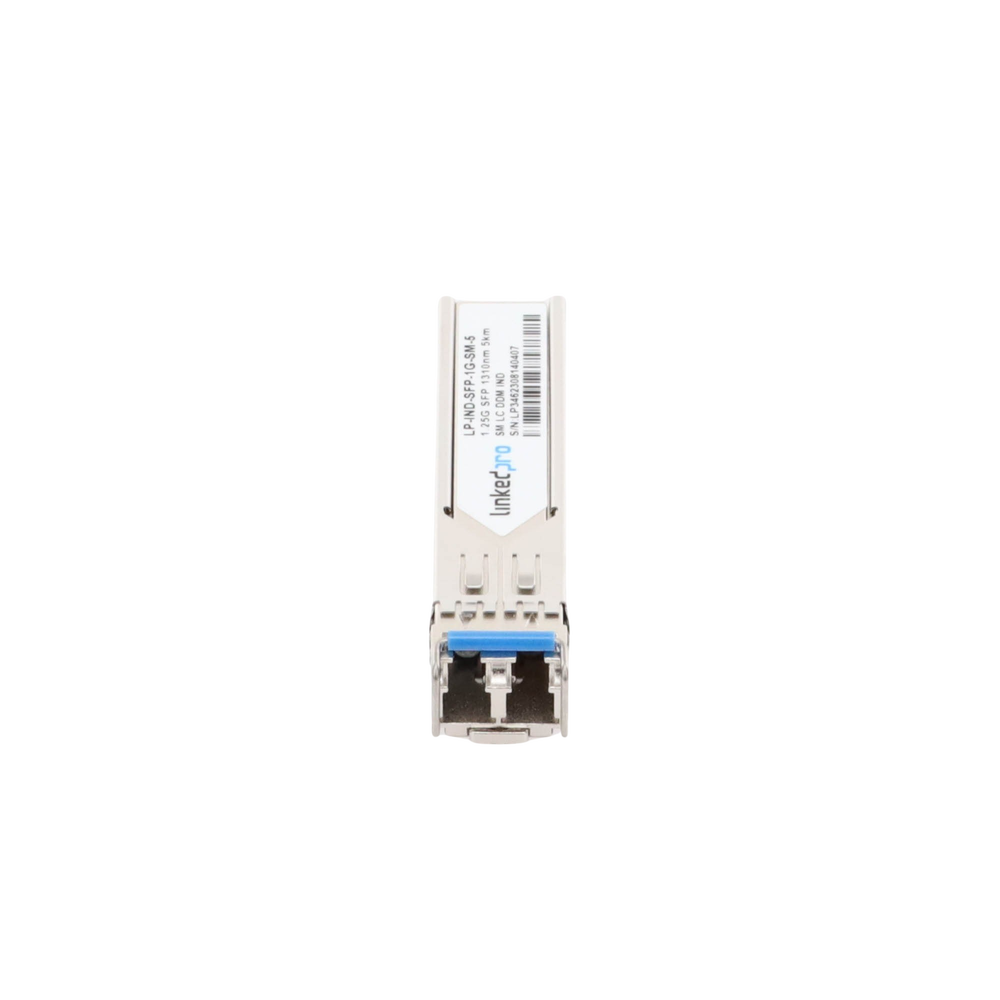 Transceptor Óptico Industrial SFP (Mini-Gbic) / Monomodo 1310 nm / 1.25 Gbps / 1000BASE / Conectores LC/UPC Dúplex / DDM / Hasta 5 km