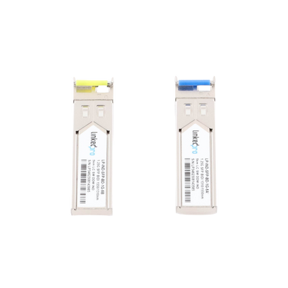 Transceptores Ópticos Industriales Bidireccionales SFP (Mini-Gbic) / Monomodo 1310 & 1550 nm / 1.25 Gbps / 1000BASE-BX / Conector LC/UPC Simplex / DDM / Hasta 5 km / 2 Piezas