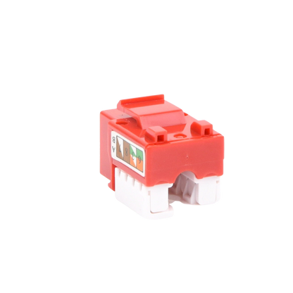 Módulo Jack Keystone Cat5e con Terminación 110 (Punchdown) para Faceplate - Color Rojo