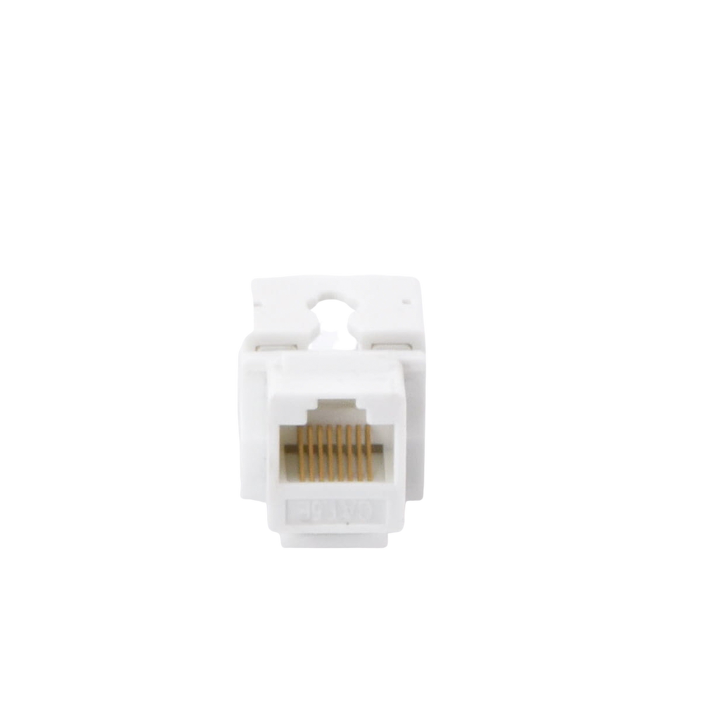 Módulo Jack Keystone Cat5e con Terminación 110 (Punchdown) para Faceplate - Color Blanco