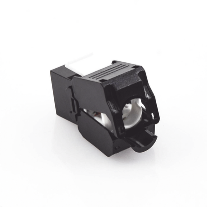 Módulo Jack Keystone Cat5e (Toolless), con Terminación en Ángulo 180 - Color Negro, Compatible con Faceplate y Patchpanel Linkedpro