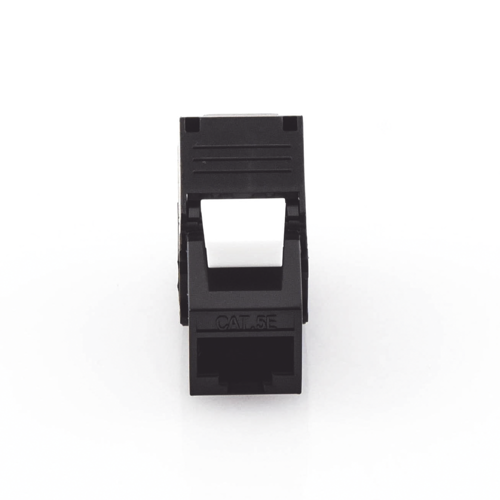 Módulo Jack Keystone Cat5e (Toolless), con Terminación en Ángulo 180 - Color Negro, Compatible con Faceplate y Patchpanel Linkedpro