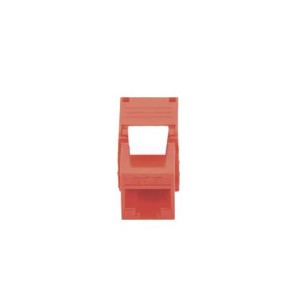 Módulo Jack Keystone Cat5e (Toolless), con Terminación en Ángulo 180 - Color Rojo, Compatible con Faceplate y Patchpanel Linkedpro