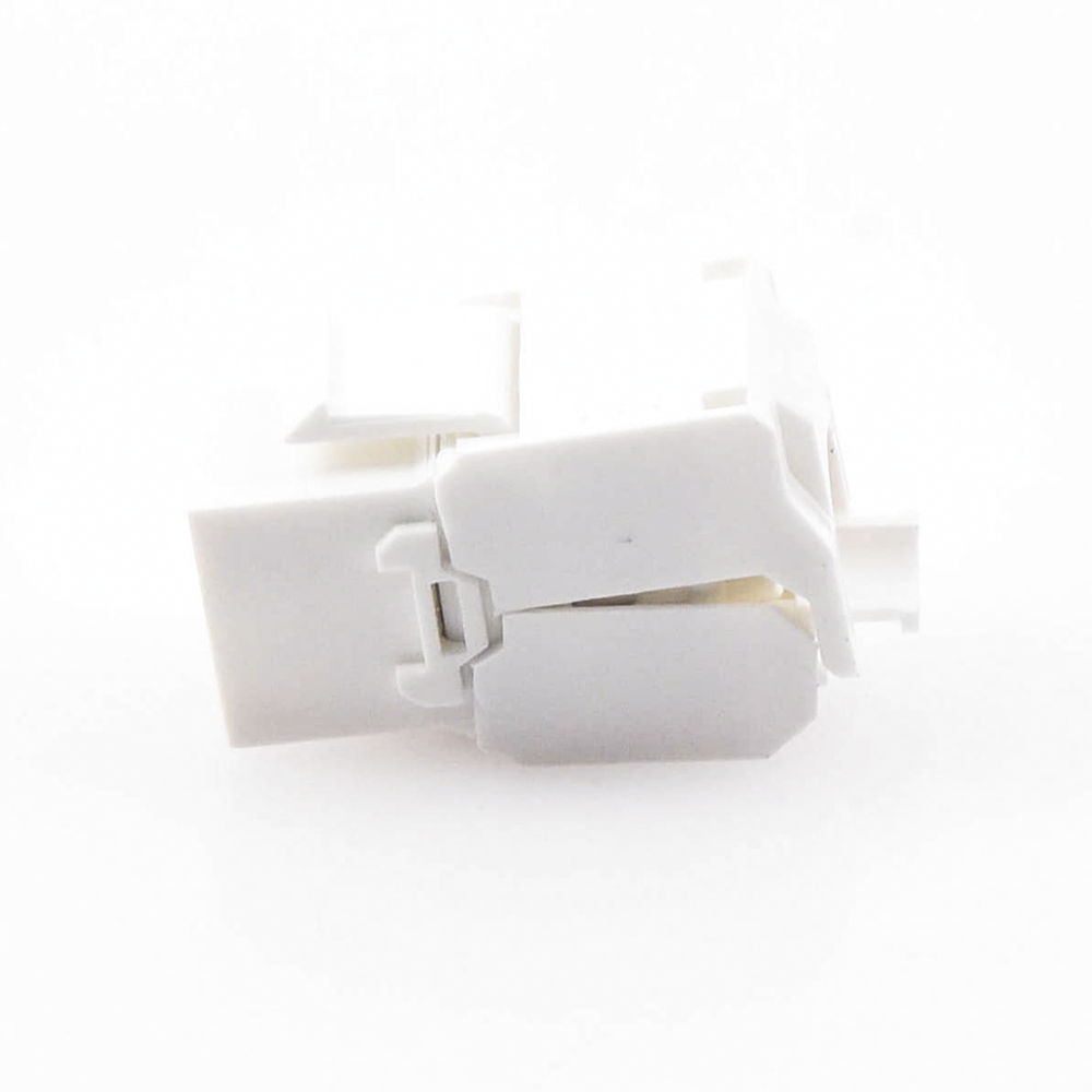 Módulo Jack Keystone Cat5e (Toolless), con Terminación en Ángulo 180 - Color Blanco, Compatible con Faceplate y Patchpanel Linkedpro