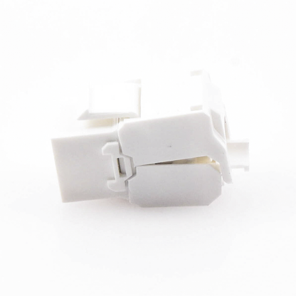 Módulo Jack Keystone Cat5e (Toolless), con Terminación en Ángulo 180 - Color Blanco, Compatible con Faceplate y Patchpanel Linkedpro