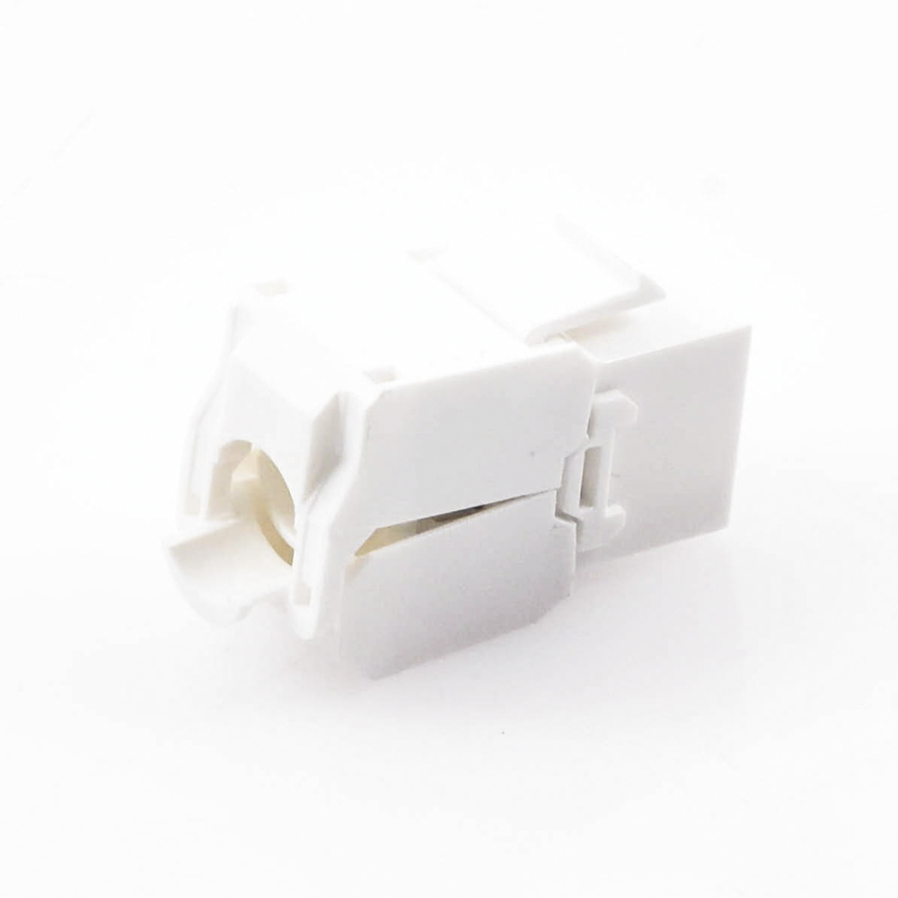 Módulo Jack Keystone Cat5e (Toolless), con Terminación en Ángulo 180 - Color Blanco, Compatible con Faceplate y Patchpanel Linkedpro